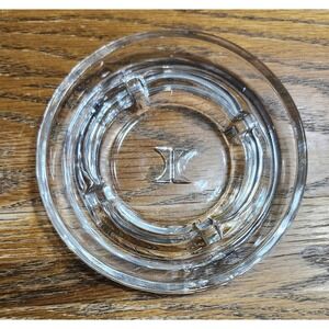 Vintage Clear Hilton Hotel Ash Tray 5 Inches Across Great Condition